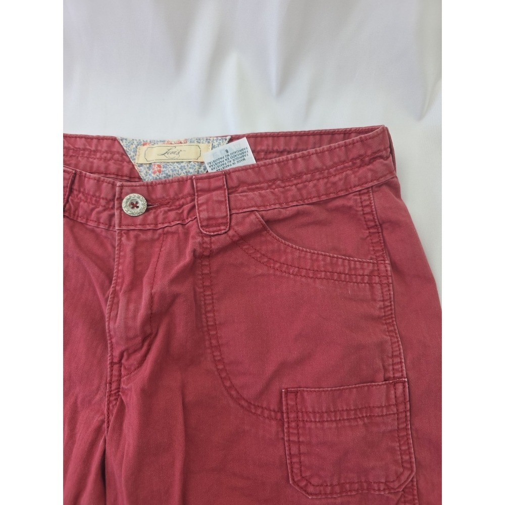 Women's Levi's Shorts Washed Red Twill Bermuda Size 6 - W- 31 Festival Cowgirl - Picture 3 of 15